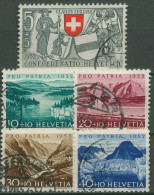 Schweiz 1952 Pro Patria Eidgenossenschaft Glarus/Zug Seen Flüsse 570/74 Gestemp. - Oblitérés