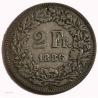 Suisse -  2 Francs 1886 Argent-silver - 2 Franken