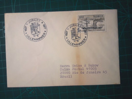 NORVEGE, ENveloppe Blanche Distribuée Au Brésil Avec Cachet Spécial "Jubilex Lillehammer". Année 1977. - Used Stamps