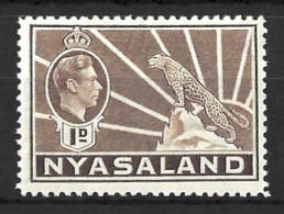 NYASALAND....KING GEROGE VI..(1936-52..).." 1938.."......1d.......SG131.......BROWN.........MNH. - Nyassaland (1907-1953)