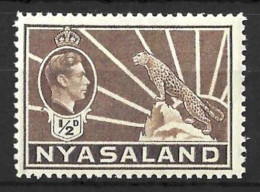 NYASALAND....KING GEROGE VI..(1936-52..).." 1938.."......HALFd.......SG130a.......BROWN.........MNH. - Nyassaland (1907-1953)