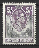 NORTHERN  RHODESIA....KING GEORGE VI..(1936-52..)......5/-.....SG43....CDS......VFU..... - Rhodésie Du Nord (...-1963)