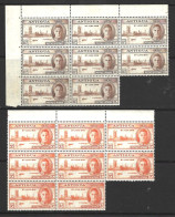 ANITIGUA....KING GEORGE VI..(1936-52..)....OMNIBUS...VICTORY , REMAIN X 8 X 2 BLOCKS...3 X 1 & HALFd, CREASED.....MH.. - 1858-1960 Crown Colony