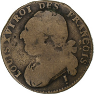 France, Louis XVI, 12 Deniers François, 1792⸱4, Clermont-Ferrand, Cuivre, TB - Other & Unclassified