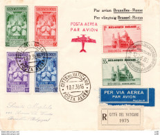 1939 Bruxelles/Roma/Bruxelles Del 12.7.39 - Aerogramma Racc. - Marcophilie (Avions)