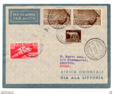 1935 Roma/Khartoum Del 3.12.1935 - Aerogramma Con Volo Inaugurale - Marcophilie (Avions)