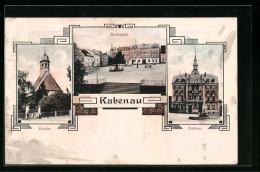 AK Rabenau, Marktplatz, Kirche Und Rathaus  - Rabenau