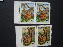 BRAZIL  MNH  WWF  ONE   SET   ANIMALS MONKEY 1984  ONE SET  DISCOUNT 0.15 PER PIECE - Gebruikt