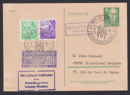 Flugpost Brief Air Mail DDR Ganzsache Köpfe Bebel P 41 II C K1 BPA 32 Leipzig - Cartoline - Usati