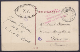 Pays-Bas - CP Camp De Zeist En Franchise  Càpt "LEGERPLAATS /191?/ BIJ ZEIST" Pour PARIS - Cachet "PORTVRIJ / FRANC DE P - Covers & Documents
