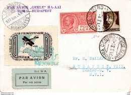 1933 Roma/Budapest Del 21.3.33 - Primo Circuito Ungherese - Marcophilie (Avions)