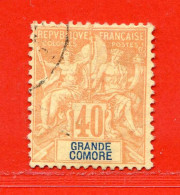 REF097 > GRANDE COMORE > Yvert N° 10 Ø < Oblitéré Dos Visible - Used Ø -- - Oblitérés