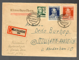 Einschreiben Murrhardt, 1947 Nach Stollhamm-Ahndeich An Bekannten Philatelisten - Covers & Documents