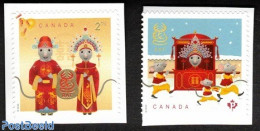 Canada 2020 Year Of The Rat 2v S-a (from Booklets), Mint NH, Various - New Year - Unused Stamps