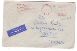 Poland Czestochowa Letter Via Yugoslavia 1961,meter Red Machine Stamp - Lettres & Documents