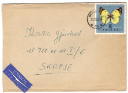 Poland Warsaw Letter Via Yugoslavia 1968,stamp Motive : Butterflies / Papillons / Schmetterlinge - Lettres & Documents