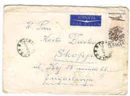 Poland Letter Via Yugoslavia 1964 - Plane,Krakow - Lettres & Documents