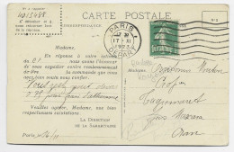 SEMEUSE 10C VERT ROULETTE CARTE LA SAMARITAINE PARIS 17.XI.1923 - Coil Stamps