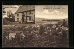 AK Hackenberg B. Bergneustadt, Gasthaus Albert Schwarz Und Ortsansicht  - Bergneustadt