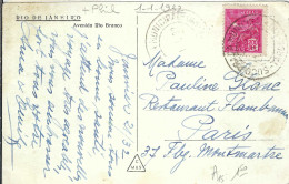BRESIL Ca.1932: CP Ill. De Rio De Janeiro à Paris (France) Avec Le Y&T 174 - Covers & Documents