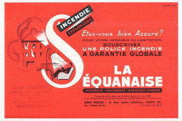 Buvard 21 X 14 Assurance Incendie Explosions LA SEQUANAISE  Janvier 1954  Cachet "D. Vincent Agent Général Cannes" - Bank & Versicherung