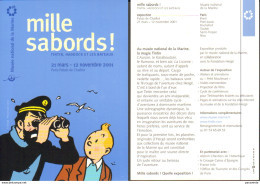 TINTIN : Carte Annonce Expo MILLE SABORDS - Hergé