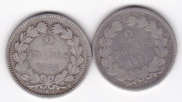 2 Pièces De 2 Francs Cérès 1871 K Bordeaux Grand K Et Petit K , Sans Légende - 1870-1871 Government Of National Defense