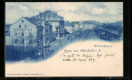 AK Ebersbach I.S., Bahnhofstrasse, Geschäftsbücher Fabrik Bernh. Clemens  - Ebersbach (Loebau/Zittau)