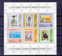 Turquie - Yvert BF 21 Oblitéré - Atatuürk - Timbres Sur Timbres - Valeur 22,50 Euros - - Hojas Bloque