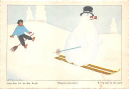 ¤¤   -    ILLUSTRATEUR " SAMIVEL "  -  Lot De 8 Cartes  -  Ski, Sport D'Hiver, Bonhomme De Neige   -   ¤¤ - Samivel