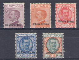 1928-29 Eritrea - Francobolli Con Soprastampa Colonia Eritrea - 5 Valori N. 123/127, Discreta /ottima Centratura, MNH** - Eritrea