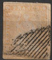 Suisse 1854-62 N° 29a Helvetia Non Dentelée Papier Moyen (F21) - Usados