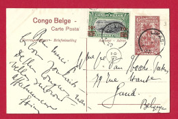 !!! CONGO BELGE, ENTIER POSTAL DE LIKASI POUR LA BELGIQUE DE 1922 - Briefe U. Dokumente