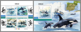 SIERRA LEONE 2023 MNH Orcars Attacking Ships Schwertwale M/S+S/S – OFFICIAL ISSUE – DHQ2424 - Whales