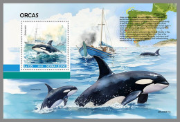 SIERRA LEONE 2023 MNH Orcars Attacking Ships Schwertwale S/S – OFFICIAL ISSUE – DHQ2424 - Ballenas