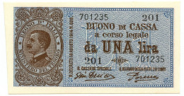 1 LIRA BUONO DI CASSA VITTORIO EMANUELE III PORENA LUGLIO 1921 FDS - Andere