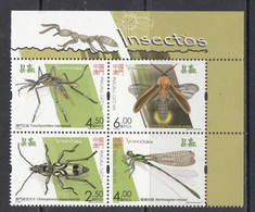 2021 Macau Insects Insectos  Complete Block  Of 4 MNH - Unused Stamps