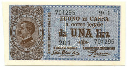 1 LIRA BUONO DI CASSA VITTORIO EMANUELE III PORENA LUGLIO 1921 FDS - Regno D'Italia - Altri