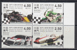 2021 Macau Grand Prix Racing Museum Automobiles Racing Complete Block Of 4  MNH - Ongebruikt