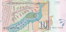 BILLETE DE MACEDONIA DE 10 DENARI DEL AÑO 2003 SIN CIRCULAR (UNC) (BANKNOTE) - Nordmazedonien