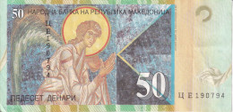 BILLETE DE MACEDONIA DE 50 DENARI DEL AÑO 2001 (BANKNOTE) - Nordmazedonien