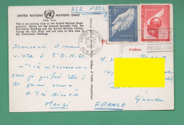 United Nations Timbres Oblitération New York 1961 Sur Carte Postale Building - Storia Postale