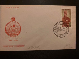 LETTRE SWAMI VIVEKANANDA TP 15 OBL.17 1 63 BOMBAY - Covers & Documents