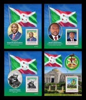 Burundi 2022 Mih. 3970/73 (Bl.747/50) 60th Anniversary Of Independence. Presidents. King. Presidential Palace MNH ** - Neufs