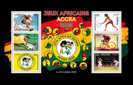 Burundi 2023 Mih. 4008/13 (Bl.757) Africean Games In Accra. Athletics. Football. Tennis. Cycling. Cricket MNH ** - Neufs