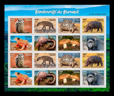 Burundi 2023 Mih. 4022/29 Flora And Fauna. Biodiversity Of Burundi (M/S Of 16) MNH ** - Unused Stamps