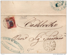1880   LETTERA CON ANNULLO MONTICELLI  D'ONGINA  PIACENZA - Revenue Stamps