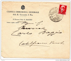 1945 LETTERA INTESTATA CLINICA CHIRURGICA CON ANNULLO VERONA - Poststempel
