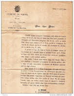 1884   LETTERA CON ANNULLO PARMA - RICORDO DEI COMUNI ITALIANI ALLA CITTÀ DI TORINO - Marcofilía