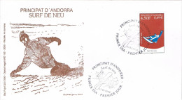 55455. Carta F.D.C. ANDORRA (Andorra Francesa) 2000. Sport SURF De NEU, Surfismo En La Nieve - FDC